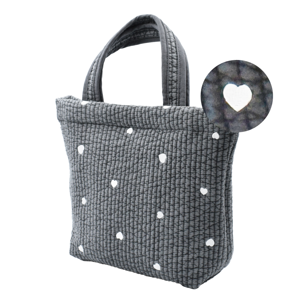 韓国直輸入 ヌビバッグ トートバッグ Sサイズ 刺繍 リボン ハート 月