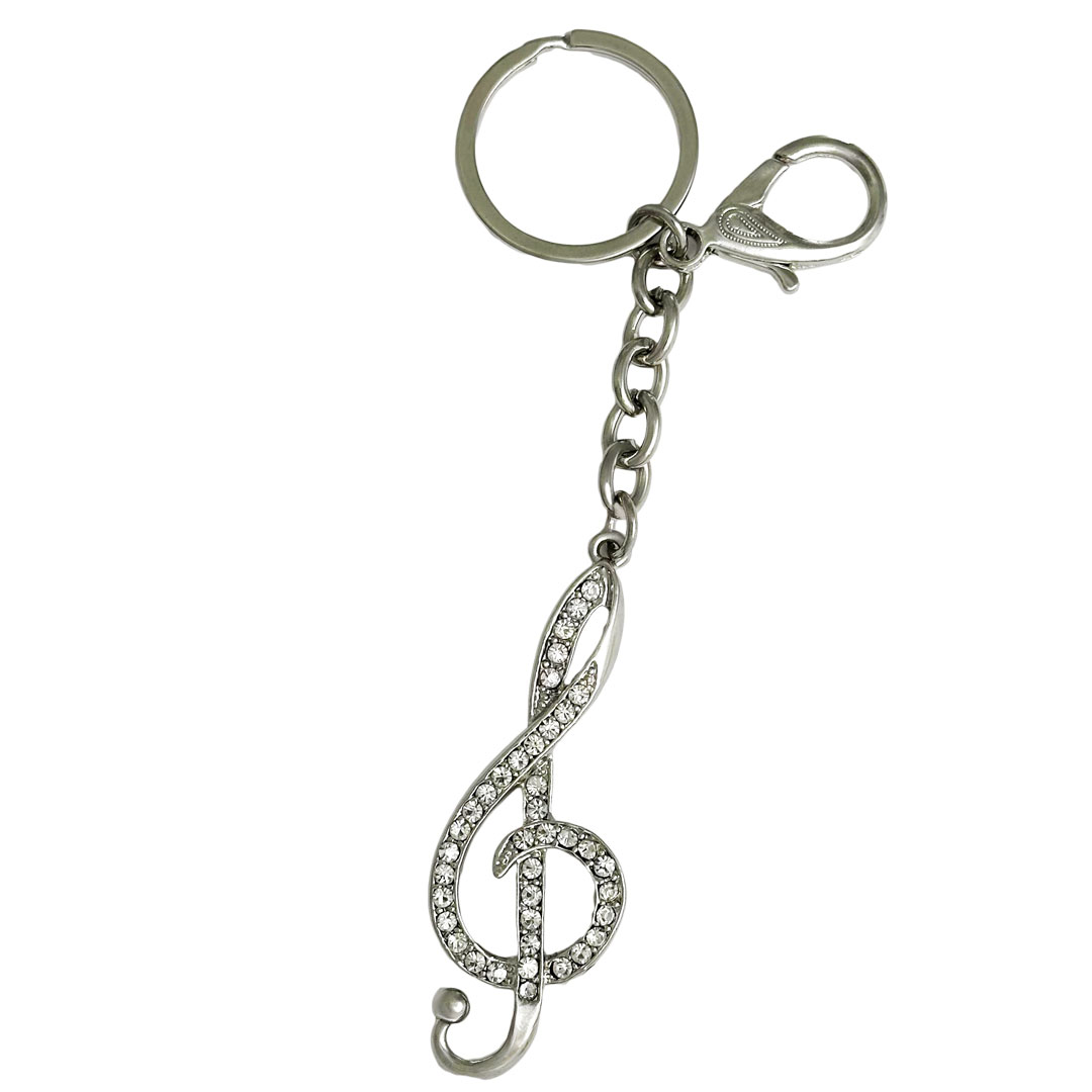 きらきら可愛いト音記号の音符のキーホルダー キーリング ゴールド