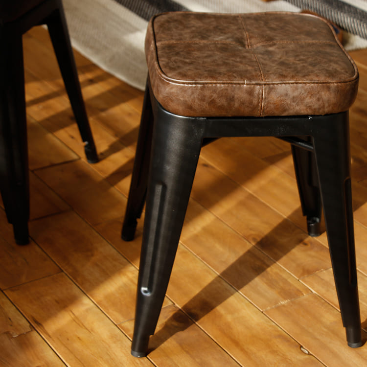 スタッキングスツール Cooly（クーリー） スツール アイアン レザー