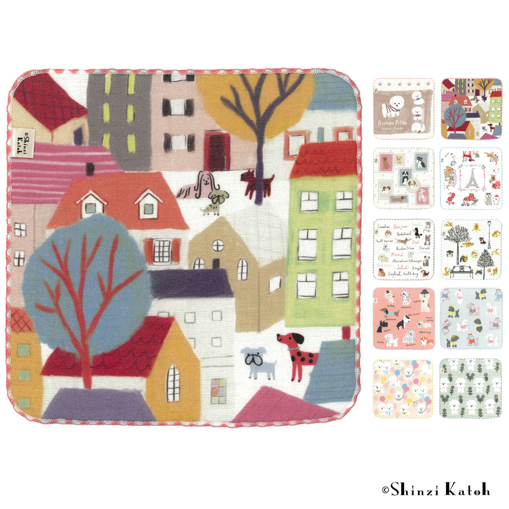 タオルハンカチ プレゼント 犬 イヌ 柴犬 ビションフリーゼ 犬グッズ