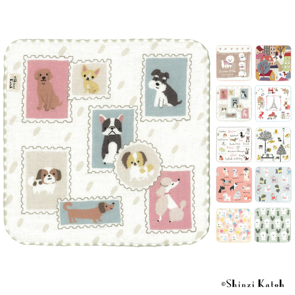 タオルハンカチ プレゼント 犬 イヌ 柴犬 ビションフリーゼ 犬グッズ