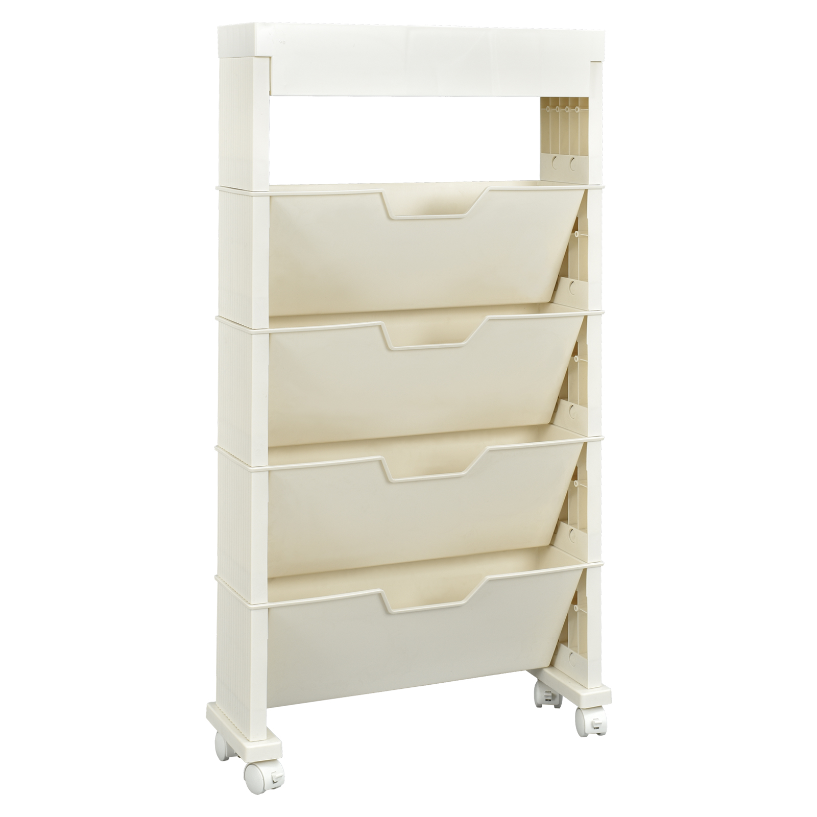 マガジンラック 大容量 キャスター付き ワゴンタイプ 本棚 雑誌 移動