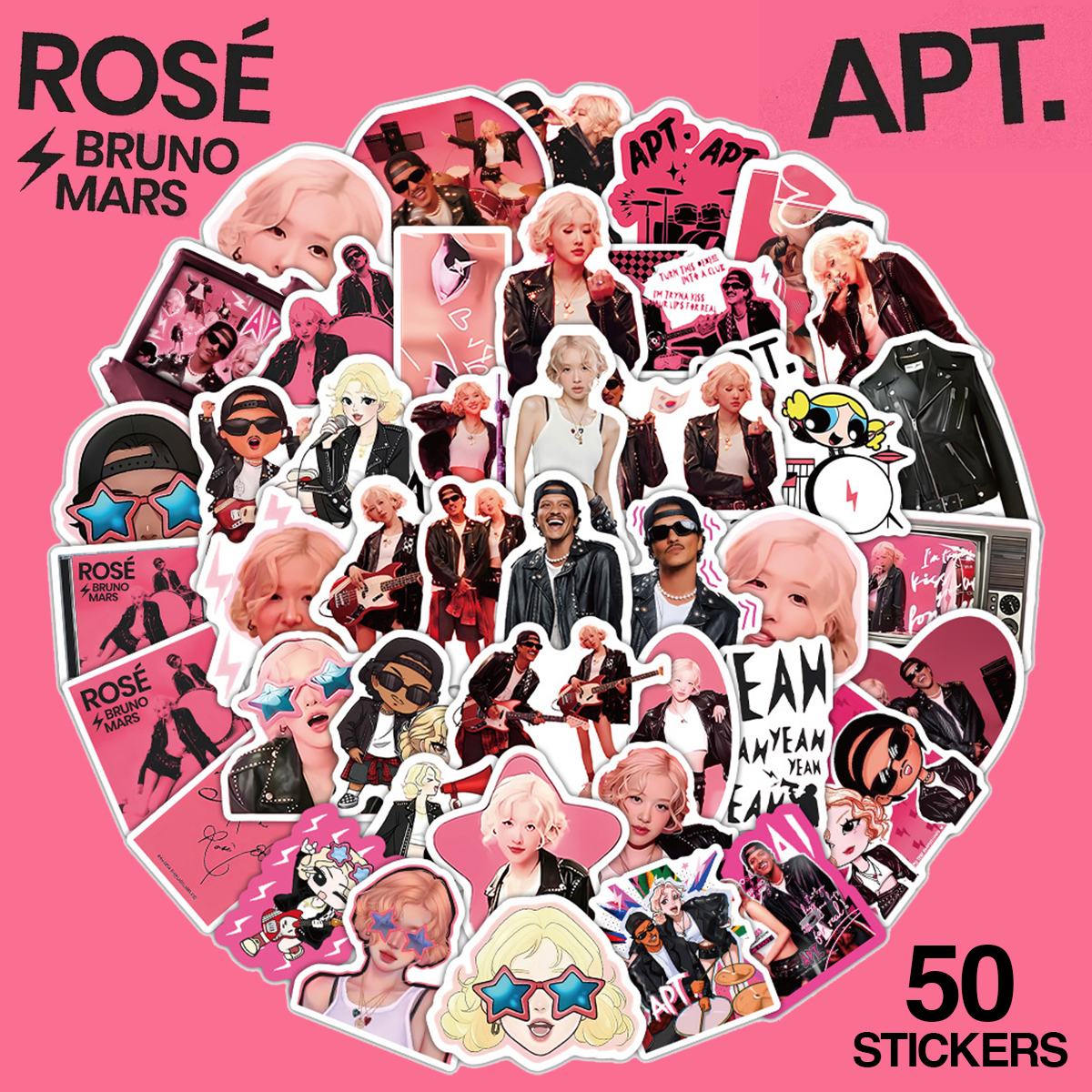 ブルーノマーズ Bruno Mars ステッカー 53枚セット PVC 防水 シール