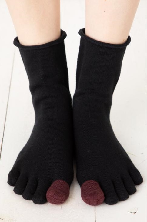 5本指ソックス 22-24cm 24-26cm 26-28cm ホールガーメント クルー