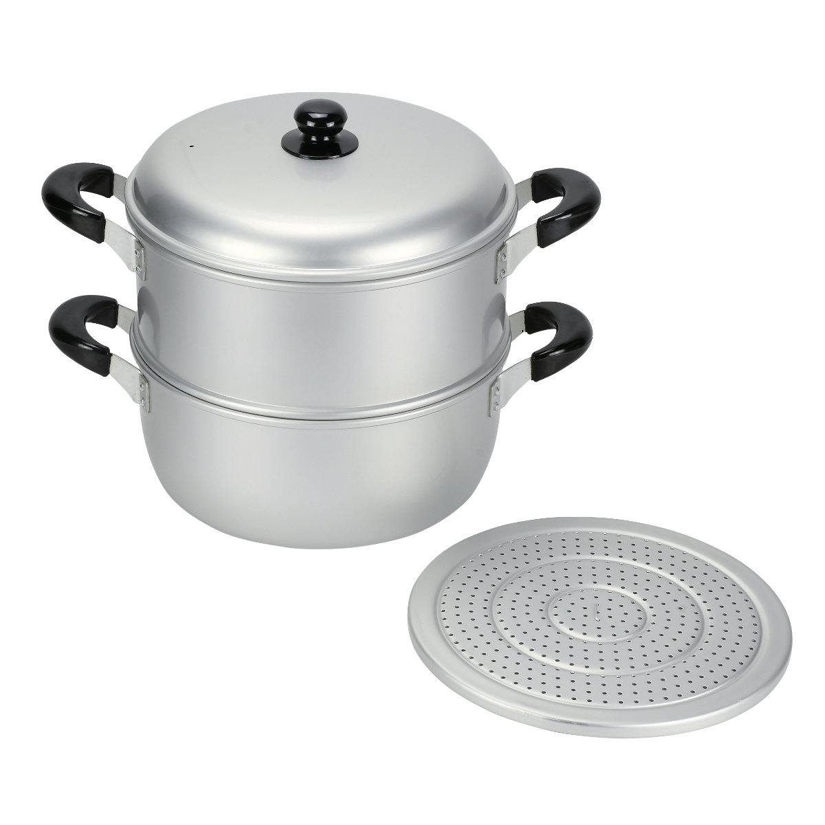 パール金属 アルミ2段蒸し器 28cm ニューセレット ガス火専用 もち米