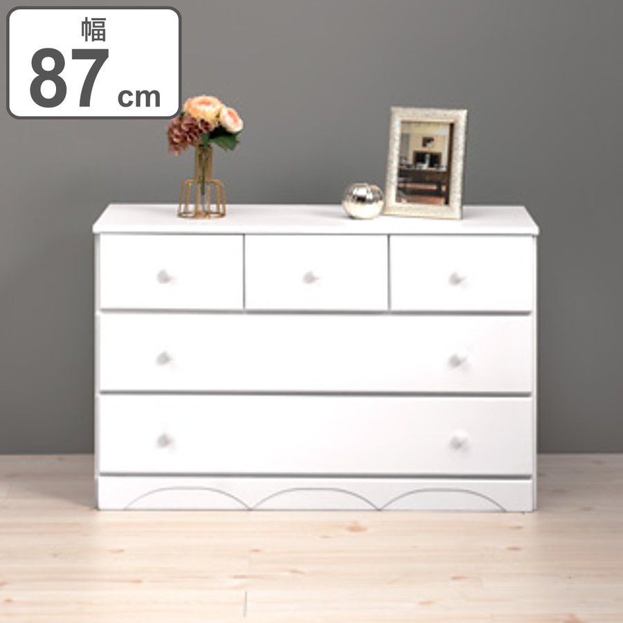 チェスト 5段 洋タンス 桐製 シンプルチェスト 幅87cm （ 衣類収納