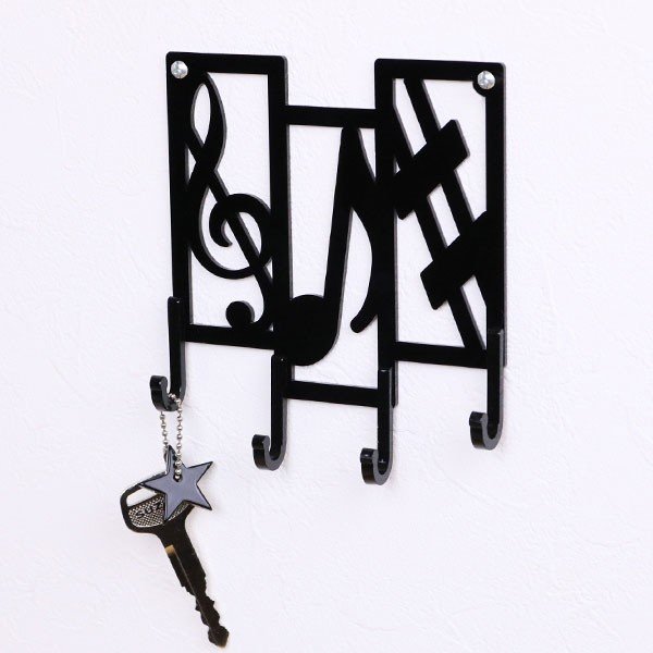 キーフック 音符 （ 鍵 収納 玄関 壁掛け フック 壁掛けフック