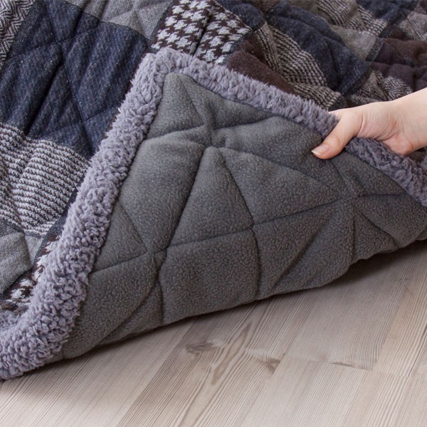 こたつ布団 正方形 190×190cm チェック柄 ネイビー （ こたつ こたつ