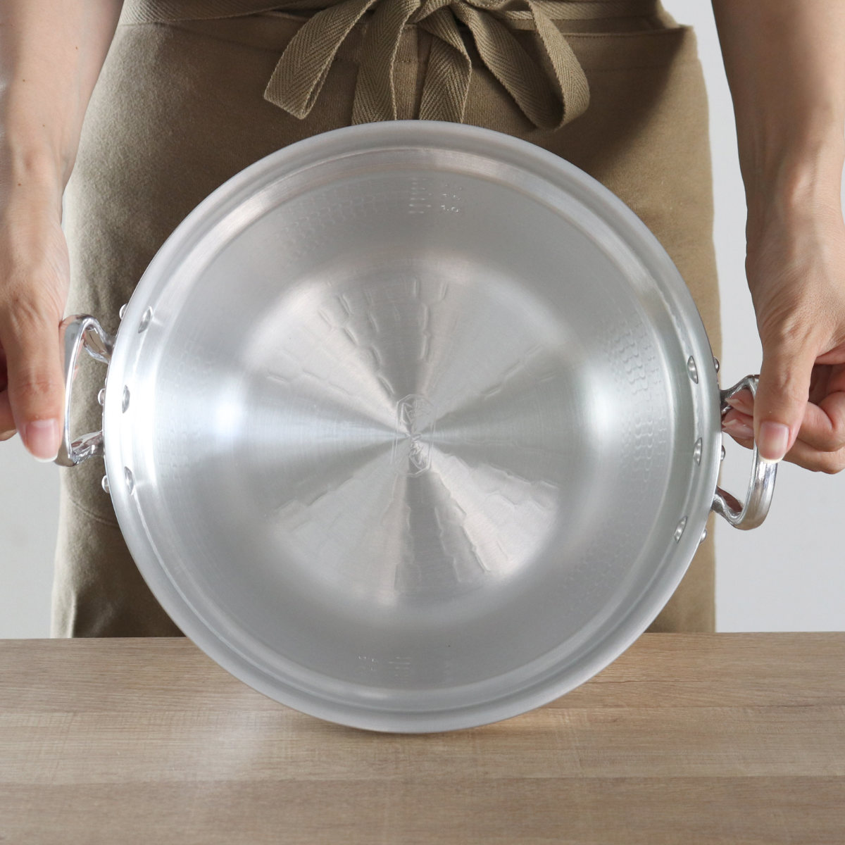 打出料理鍋 30cm ガス火専用 メモリ付き 中尾アルミ 日本製 8L （ ガス