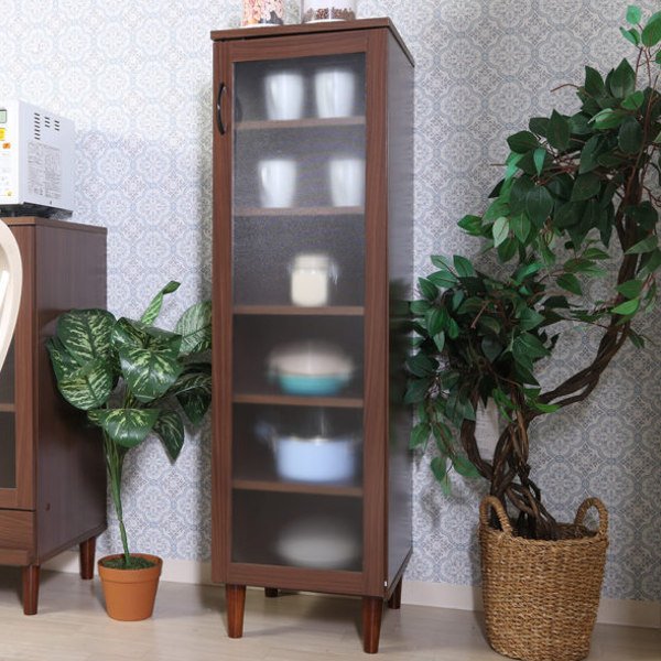 不二貿易（Fuji Boeki） カップボード 片開き ハイタイプ 北欧風 食器