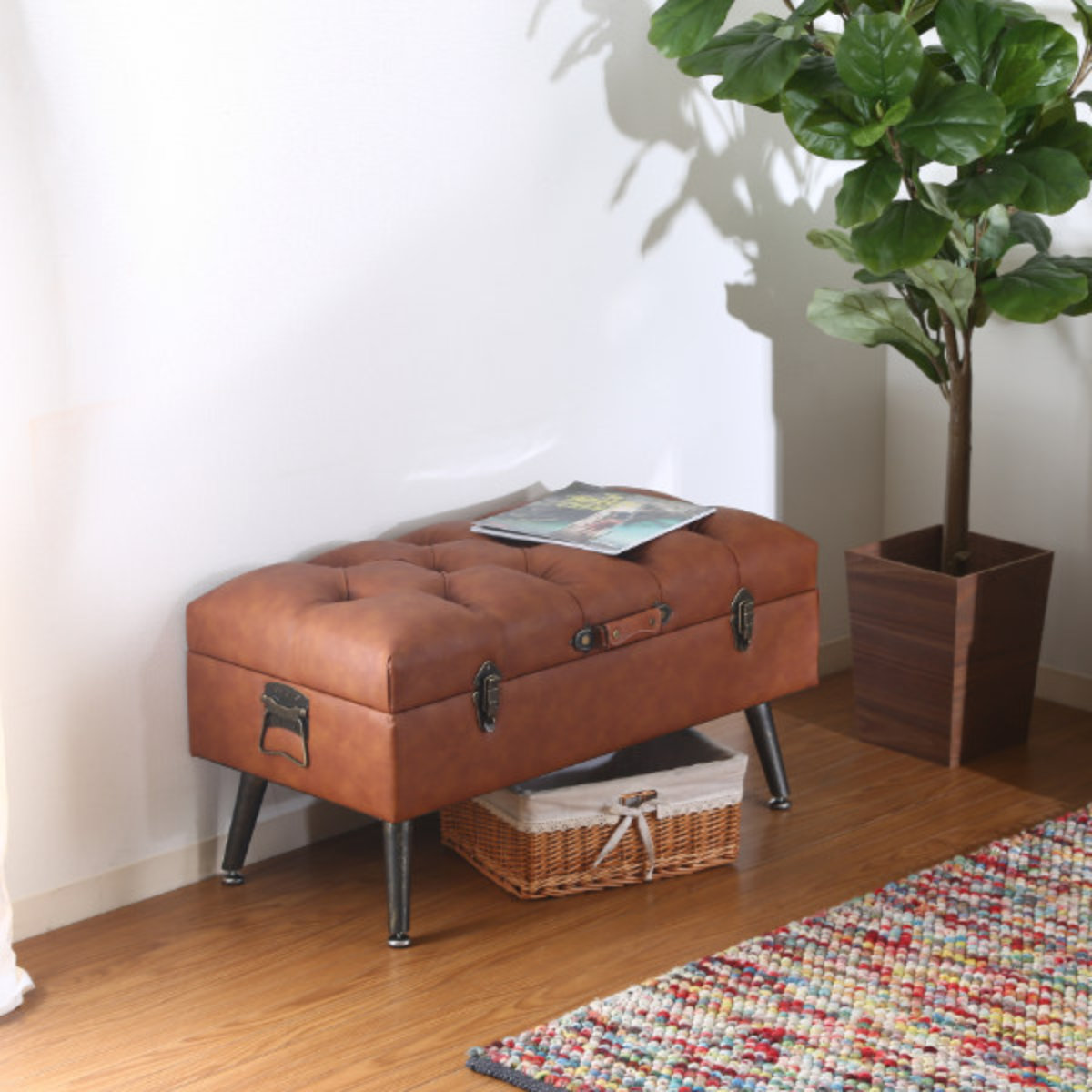 不二貿易（Fuji Boeki） トランクベンチ 幅80.5cm トランク スツール