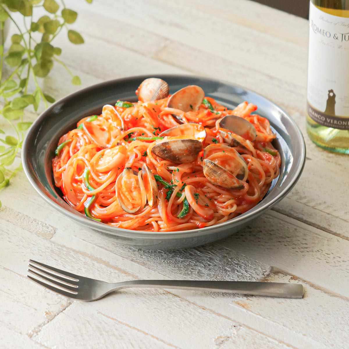 カレー＆パスタ皿 21cm HINATA 陶器 同色4枚セット （ 食洗機対応 電子