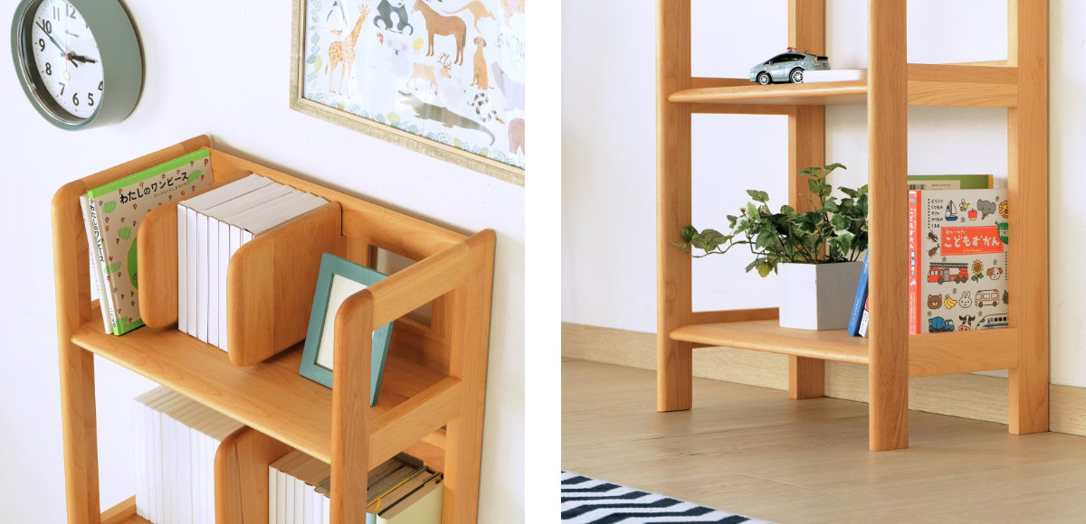 一生紀（ISSEIKI） ラック 幅50cm 木製 天然木 子供用 キッズ （ 本棚