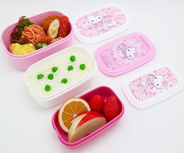 お弁当箱 シール容器 3個入 入れ子式 ハローキティ サクラ 子供