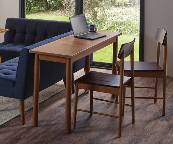 デスク ロングデスク 寄木突板 ヴィンテージ調 HENT 幅130cm （ 送料