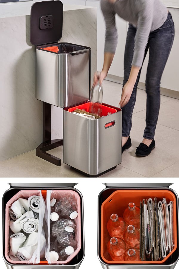 ゴミ箱 40L トーテムコンパクト ステンレス 分別 2段 JosephJoseph