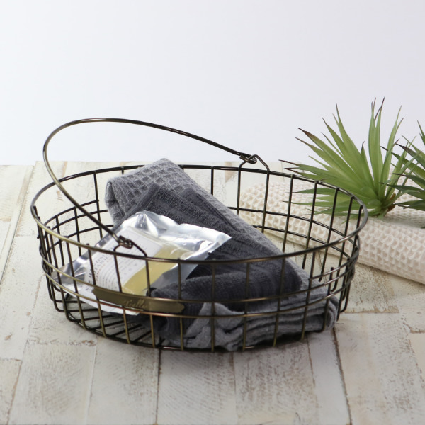 ワイヤーバスケット Tralle Wire Oval Basket M スチール ラウンド