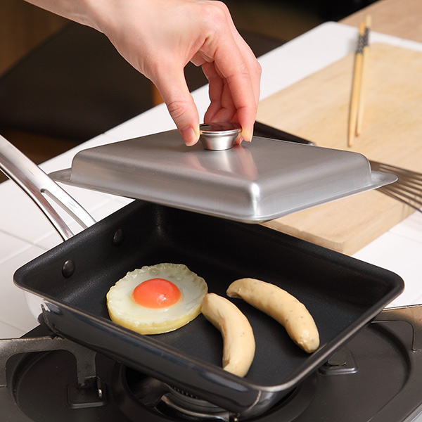 玉子焼き器 IH対応 蓋付き クィーンパン 中尾アルミ （ ガス火対応