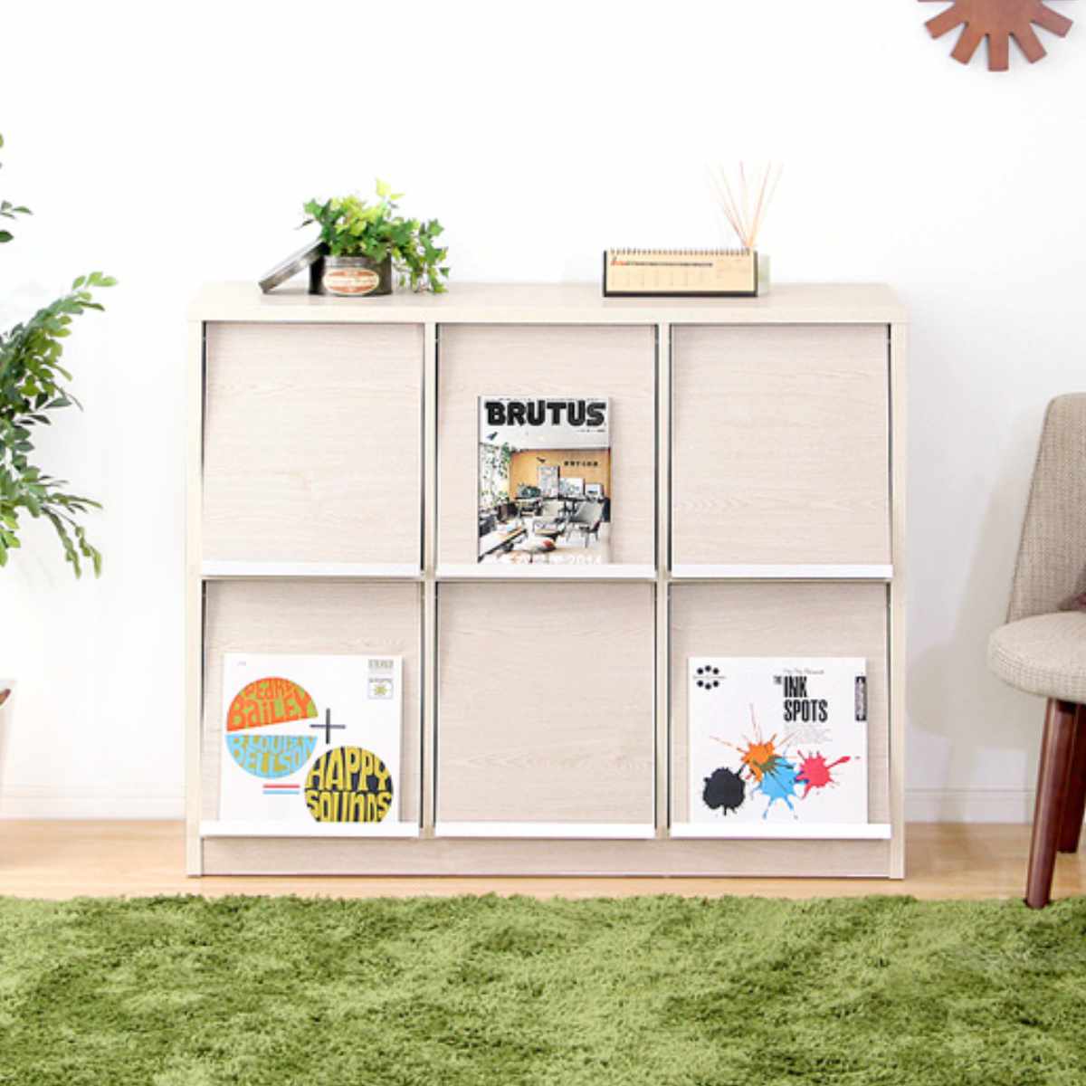 ホームテイスト（HOME taste） 収納ラック 幅114.5cm フラップ扉 6枚