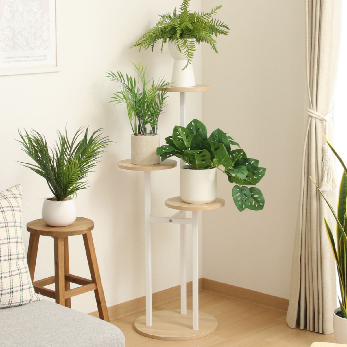 不二貿易（Fuji Boeki） ディスプレイラック 幅44cm 4段 円型 フラワー