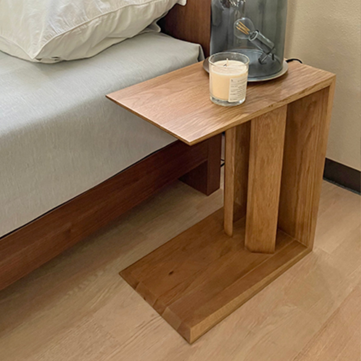 吉桂 サイドテーブル ホワイトオーク 2Way 縦置き 横置き （ 2way コの