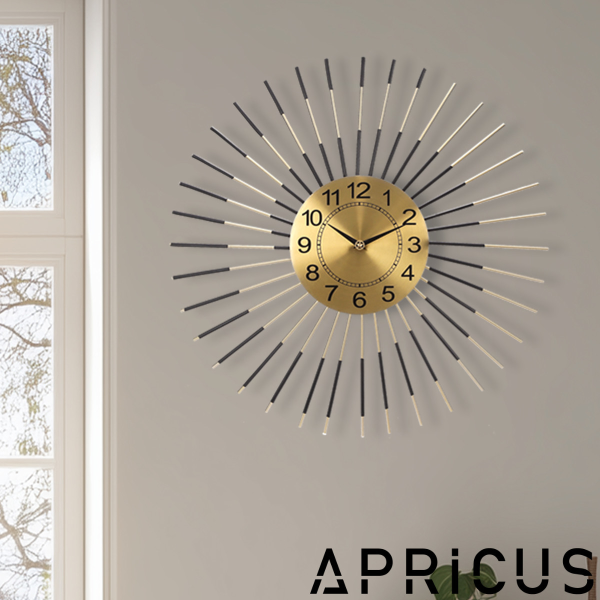 掛け時計 秒針なし 静音 スパイラルアート アプリクス 直径60cm