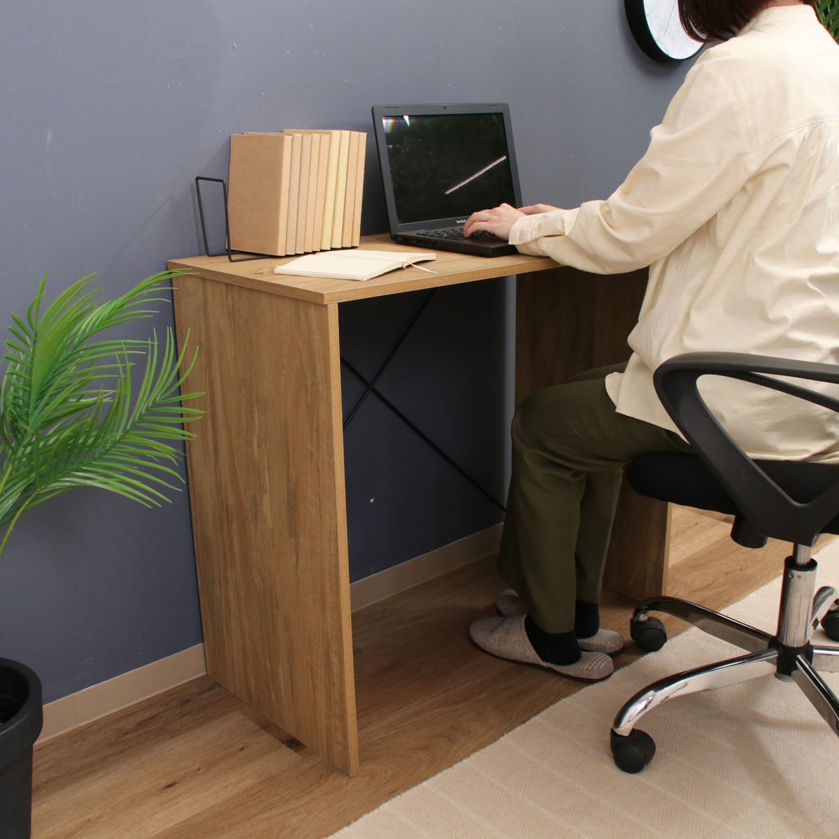 不二貿易（Fuji Boeki） EZBO ワークデスク 幅80cm ワイヤーデスク