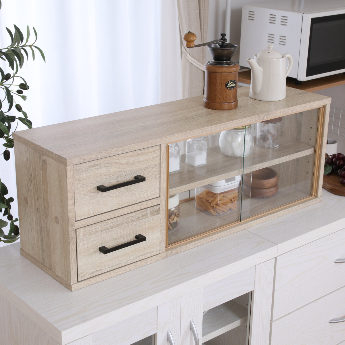 不二貿易（Fuji Boeki） カウンター上 収納ラック 幅80cm オープン