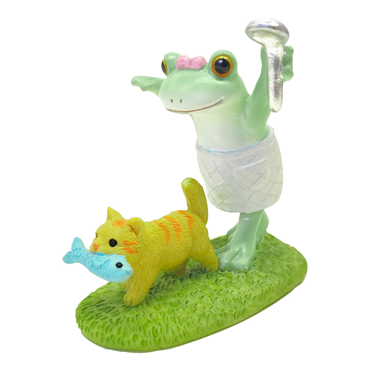 コポー お魚くわえたのらねこ カエル 置物 （ Copeau 置き物