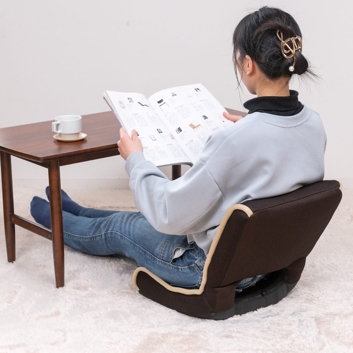 不二貿易（Fuji Boeki） 座椅子 1人掛け 折りたたみ 幅40cm コンパクト