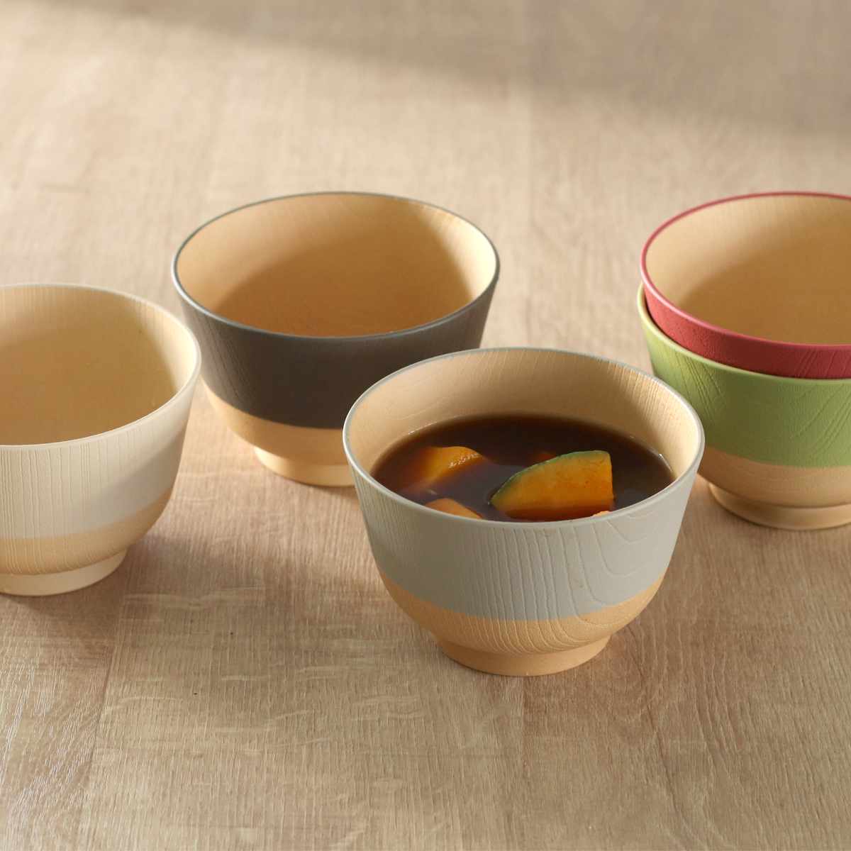 茶碗 330ml やさしい彩り 抗菌 汁椀 5個入 （ 日本製 電子レンジ対応