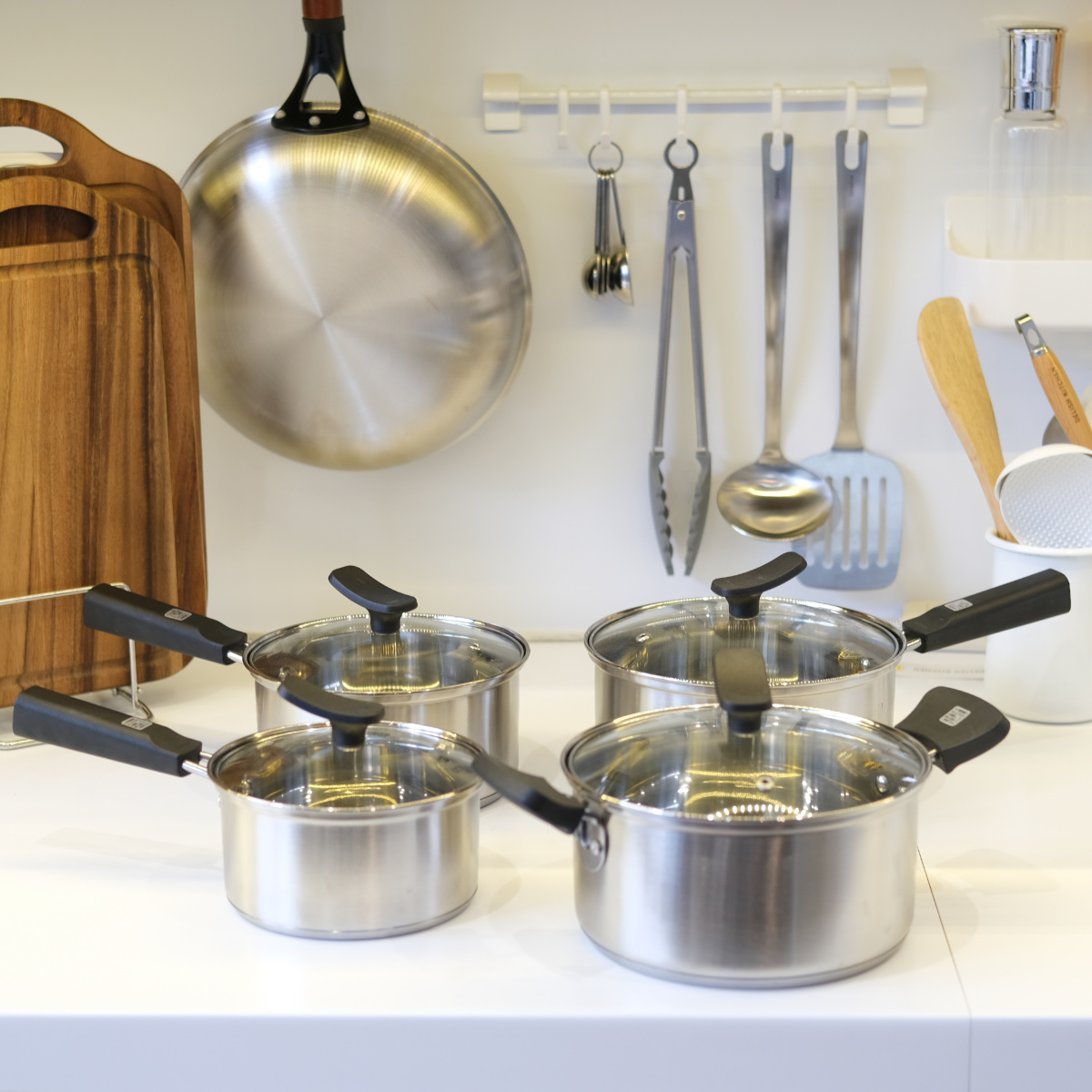 パール金属 両手鍋 18cm IH対応 チーノ ステンレス製 3層底 ガラス蓋