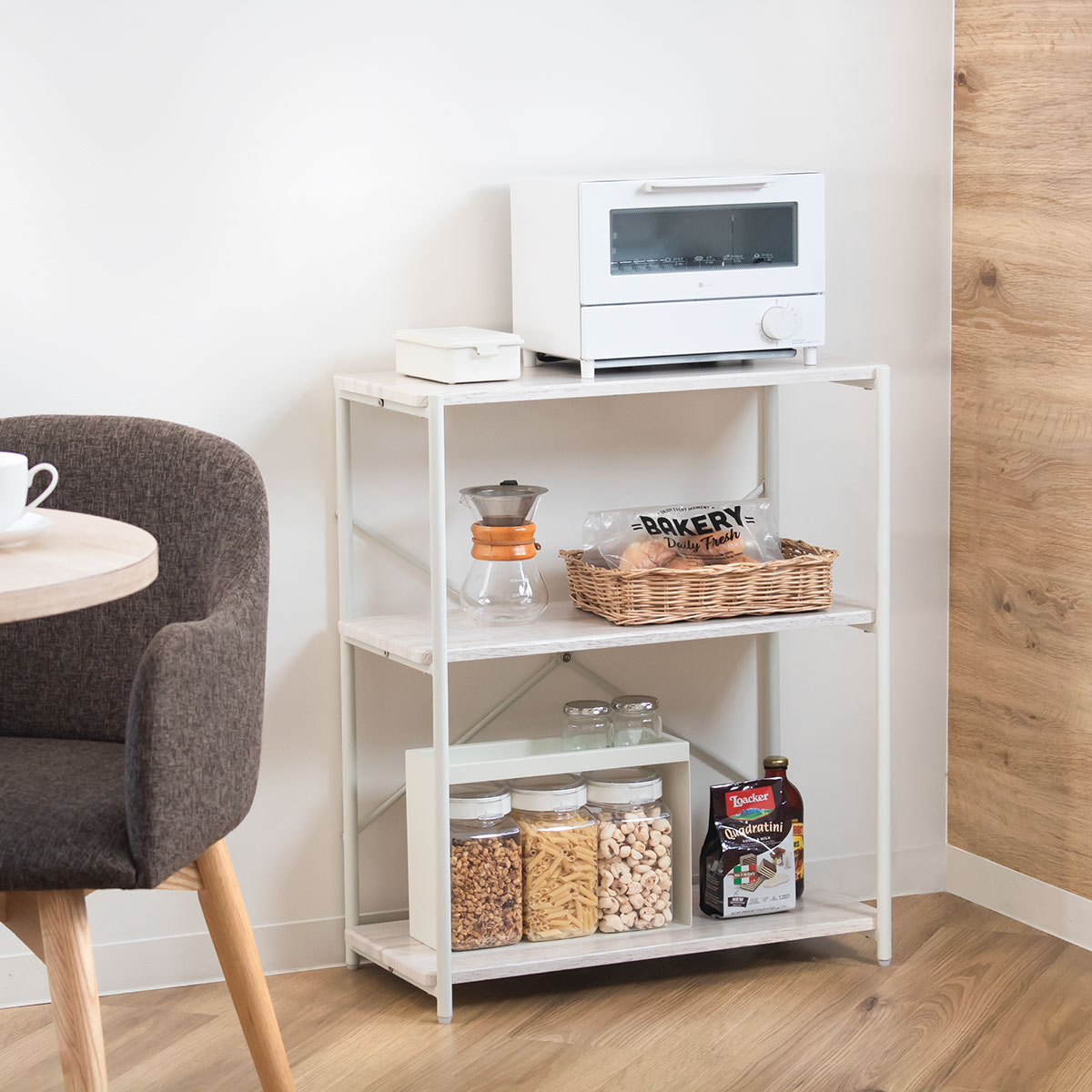 アウトレット） オープンラック 幅60cm 3段 スチールフレーム