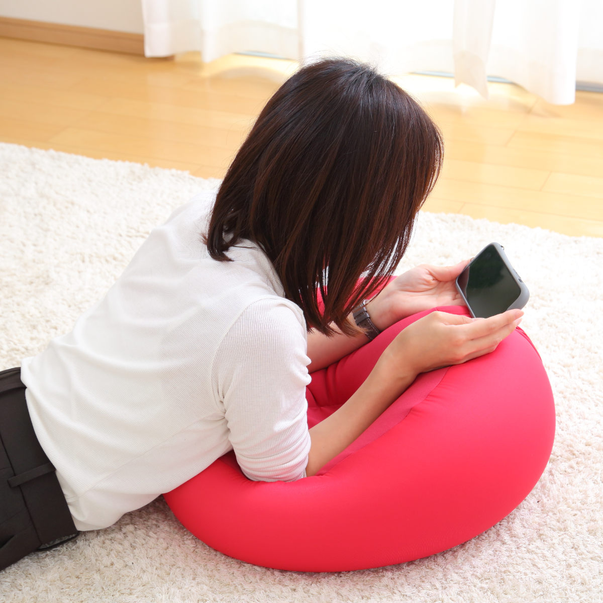 ビーズクッション ミニクッション 極小ビーズ 幅45cm （ ビーズ ソファ