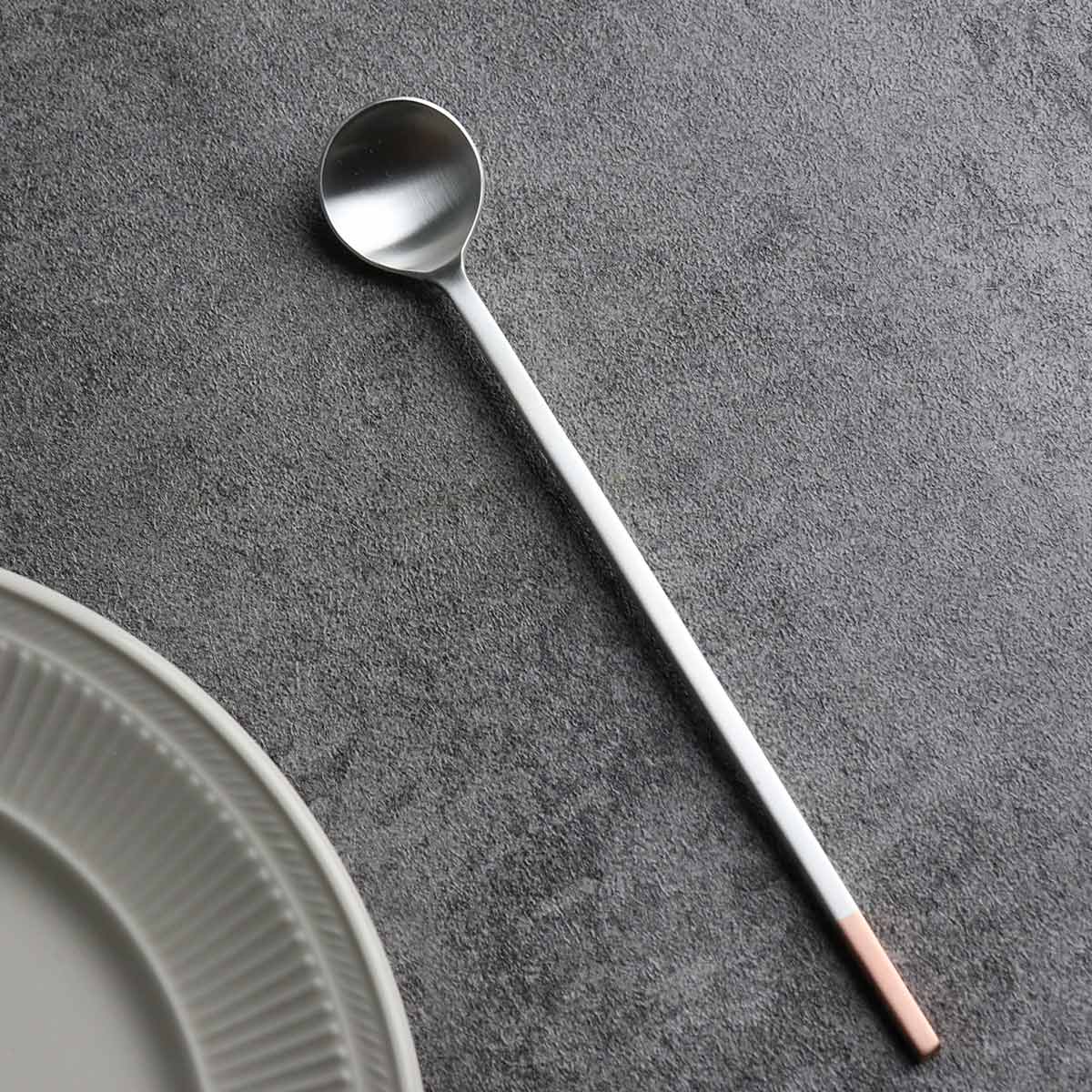 工房アイザワ 純銅洋食器 ソーダスプーン 丸 銀仕上 （ aizawa 日本製