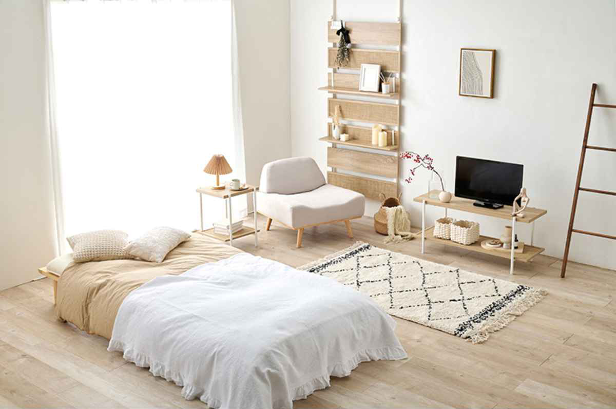 HAGiHARA（萩原） オープンラック 2段 韓国インテリア風 幅100cm