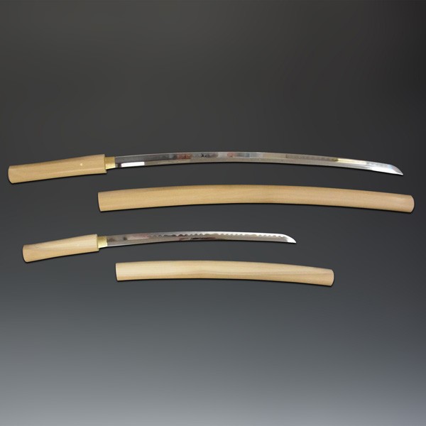 模造刀 白鞘 3点セット（大刀 小刀 刀掛け） 刀剣 : 仏像と縁起物の