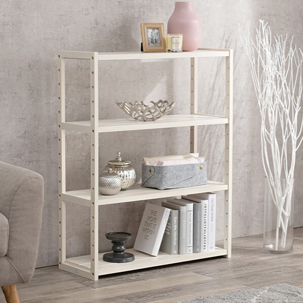 HAGiHARA（萩原） オープン ラック 4段棚 幅75 おしゃれ 北欧風 天然木