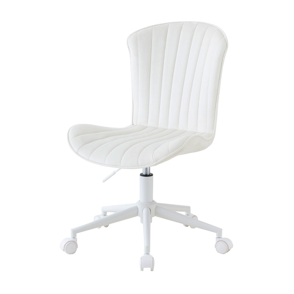 ASHEL デスクチェア おしゃれ ベロア キャスター 白脚 疲れない 韓国