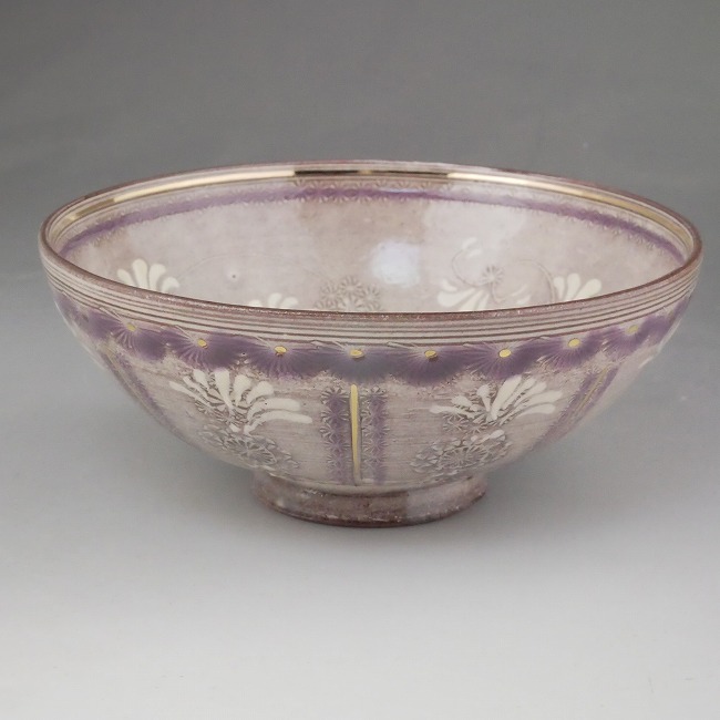 京焼 清水焼 紫彩花紋ご飯茶碗 陶楽 大単品 : 松韻堂 Yahoo!店 - 通販