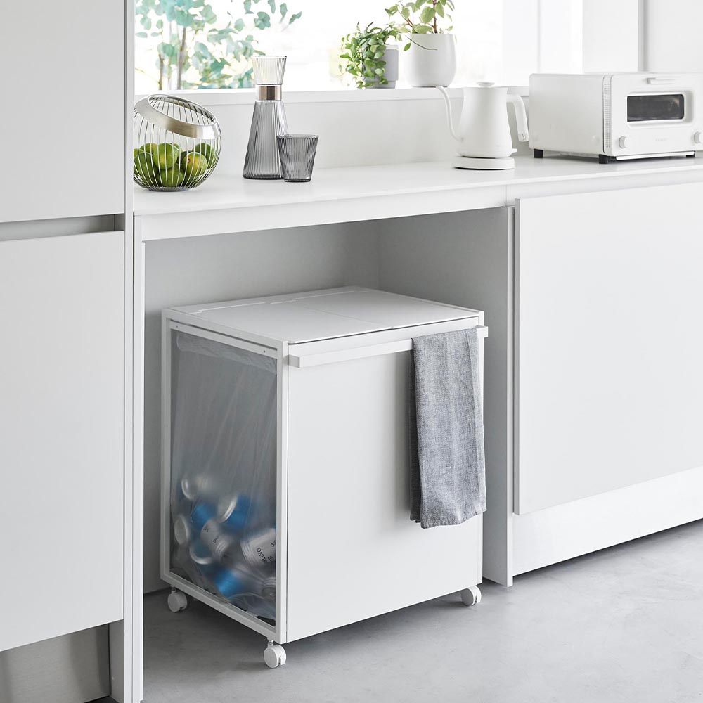 tower 蓋付き目隠し分別ダストワゴン タワー 45L 2分別 山崎実業