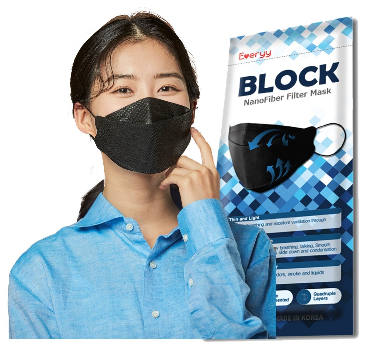 ナノファイバーマスク 5枚 感染対策 4層構造 超立体 息しやすい 眼鏡