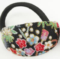 ヘアゴム 和柄 ちりめん オーバル 和風 和装 ヘアアクセサリー