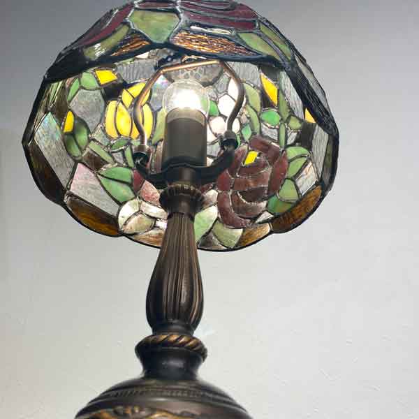 ステンドランプ クラシックローズ ランプ ステンドガラス スタンド照明