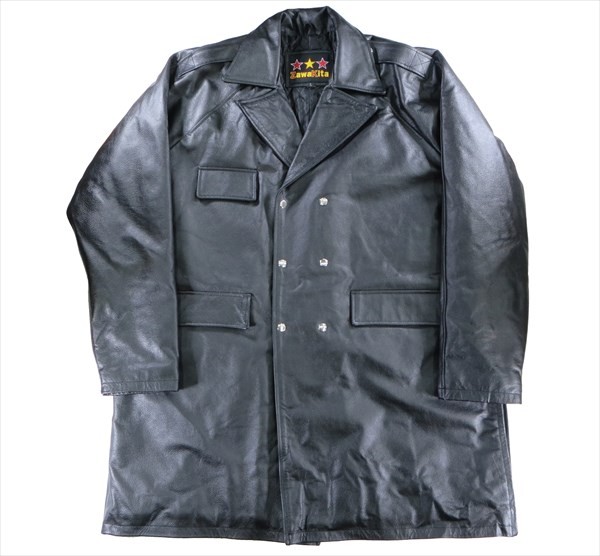 本革ポリスジャケット(ロング） 軽くてやわらかいシープレザー（羊革