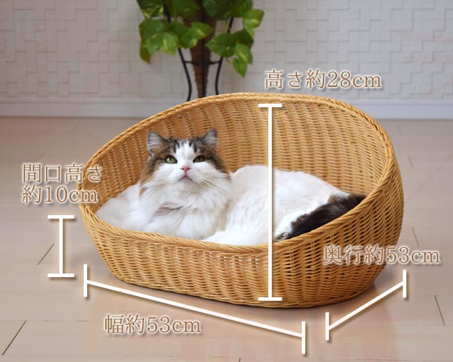 猫用ベッド ラタンオーバルベッド SC-62 : 56nyan 猫用品ゴロにゃん