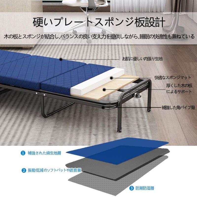 爆買 NADLE 折りたたみベッド 軽い 組立不要 簡易ベッド 通気性抜群