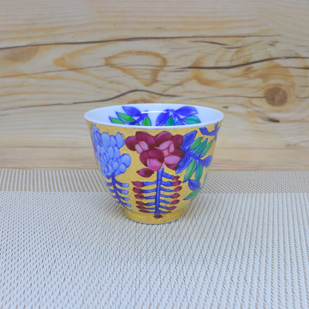 湯呑（煎茶） 金龍窯 有田焼 古伊万里 伝統工芸士 江口天童作 金彩藤絵