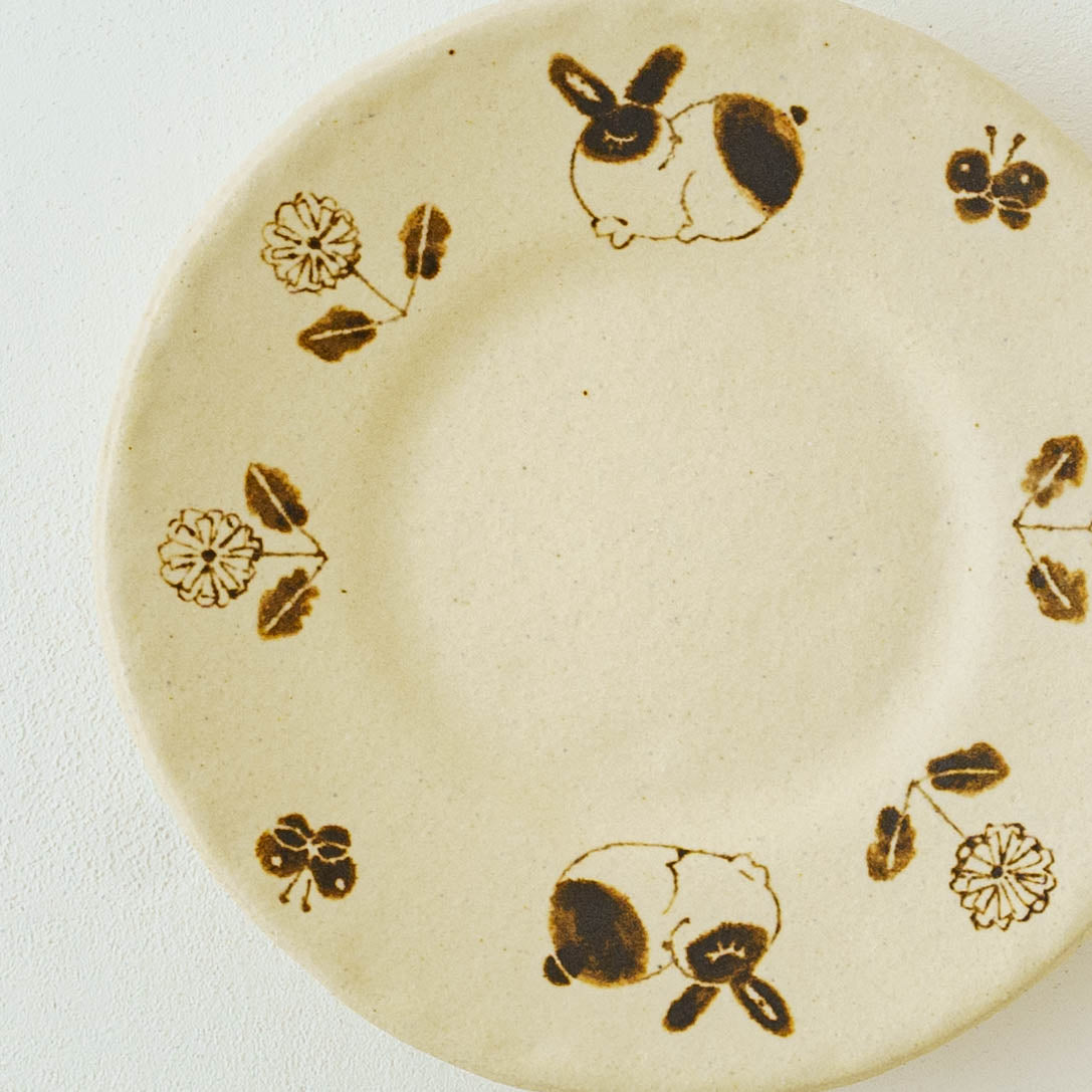 陶芸家 丸伴工場 リムまる皿 うさぎ｜作家もののうつわ通販 四季折折