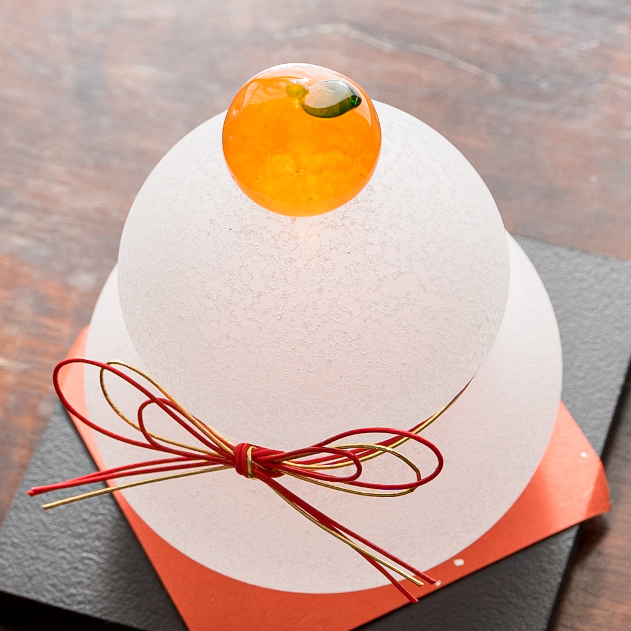 極楽寺がらす工房 ガラス鏡餅 大 黒台付き｜和食器通販 四季折折